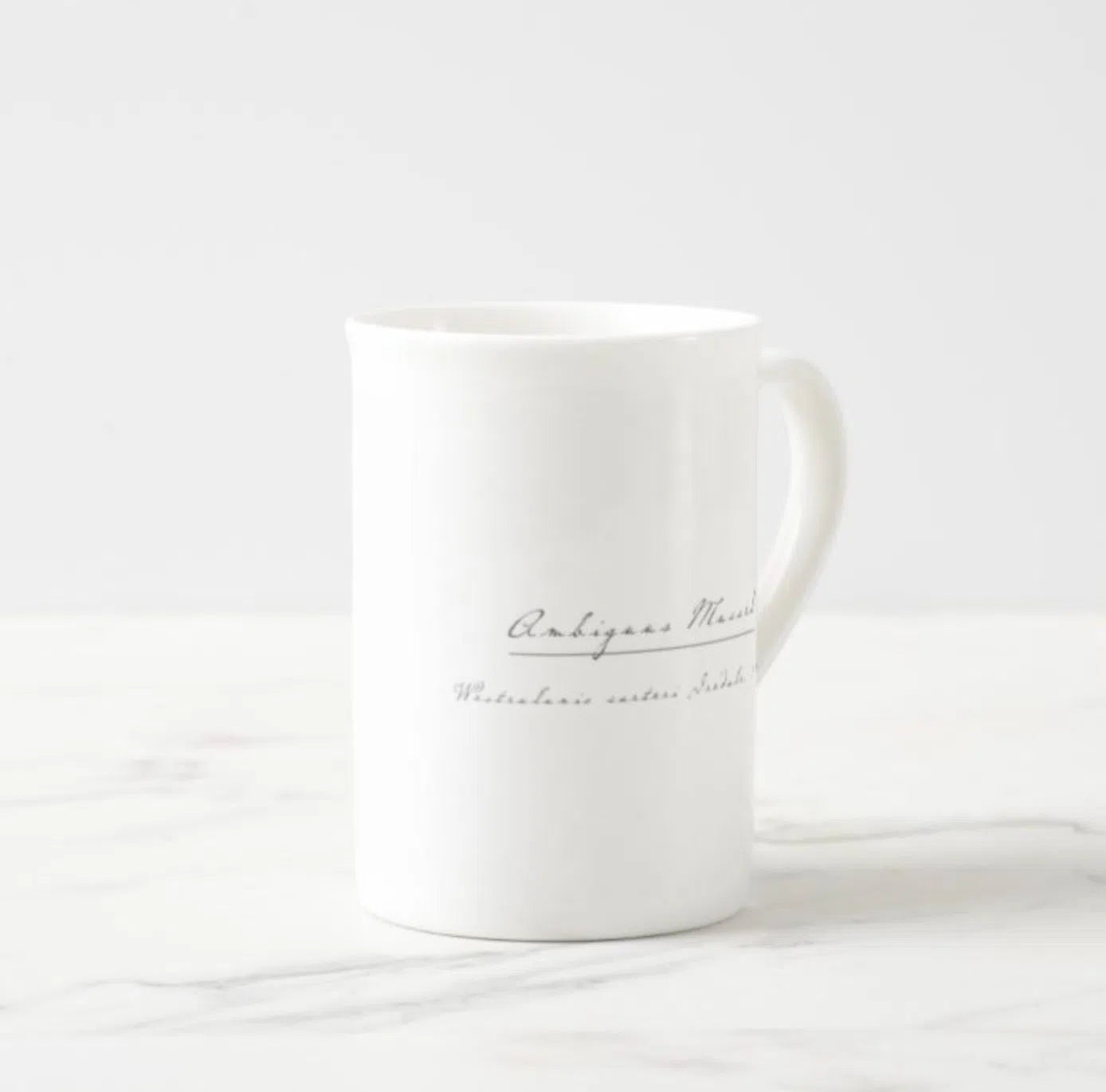 Ambiguus Mussel - Fine Bone China Mug-Stick Figure Fish Illustration