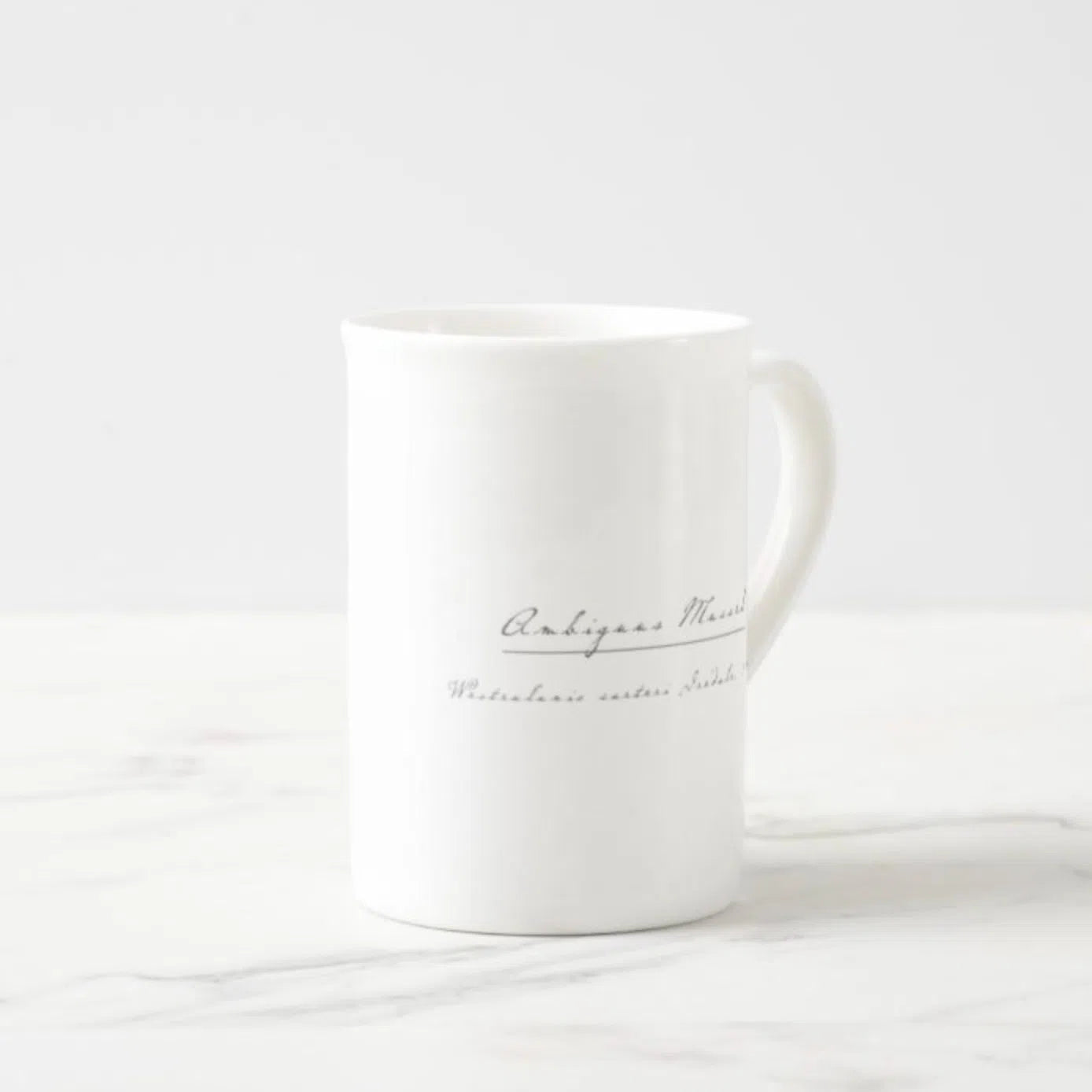 Ambiguus Mussel - Fine Bone China Mug-Stick Figure Fish Illustration