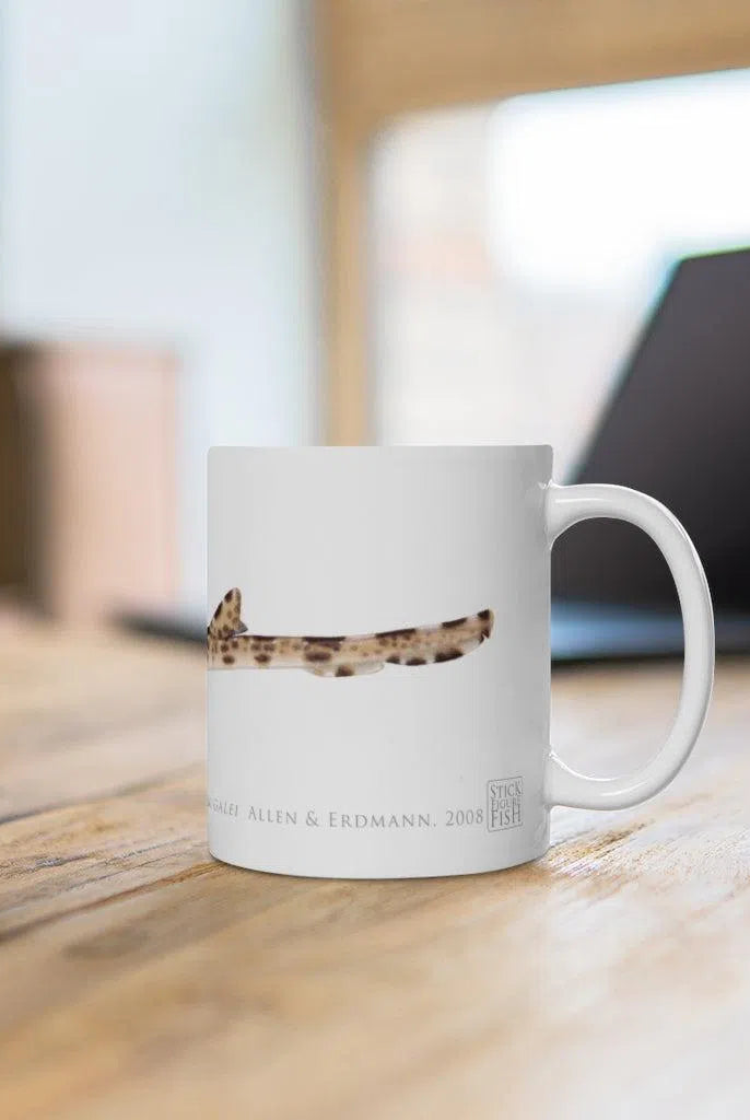 Cenderwasih Epaulette Shark Mug-Stick Figure Fish Illustration