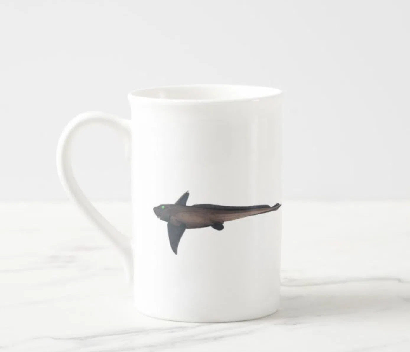 Choose Your Species - Shark or Ray - Fine Bone China Mug-Stick Figure Fish Illustration