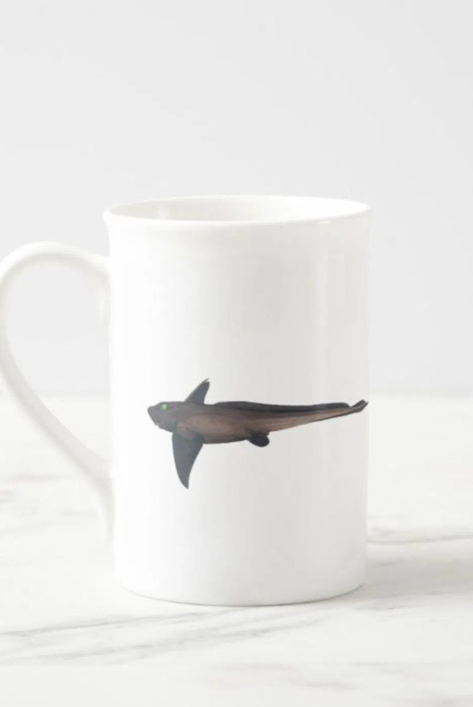 Choose Your Species - Shark or Ray - Fine Bone China Mug-Stick Figure Fish Illustration