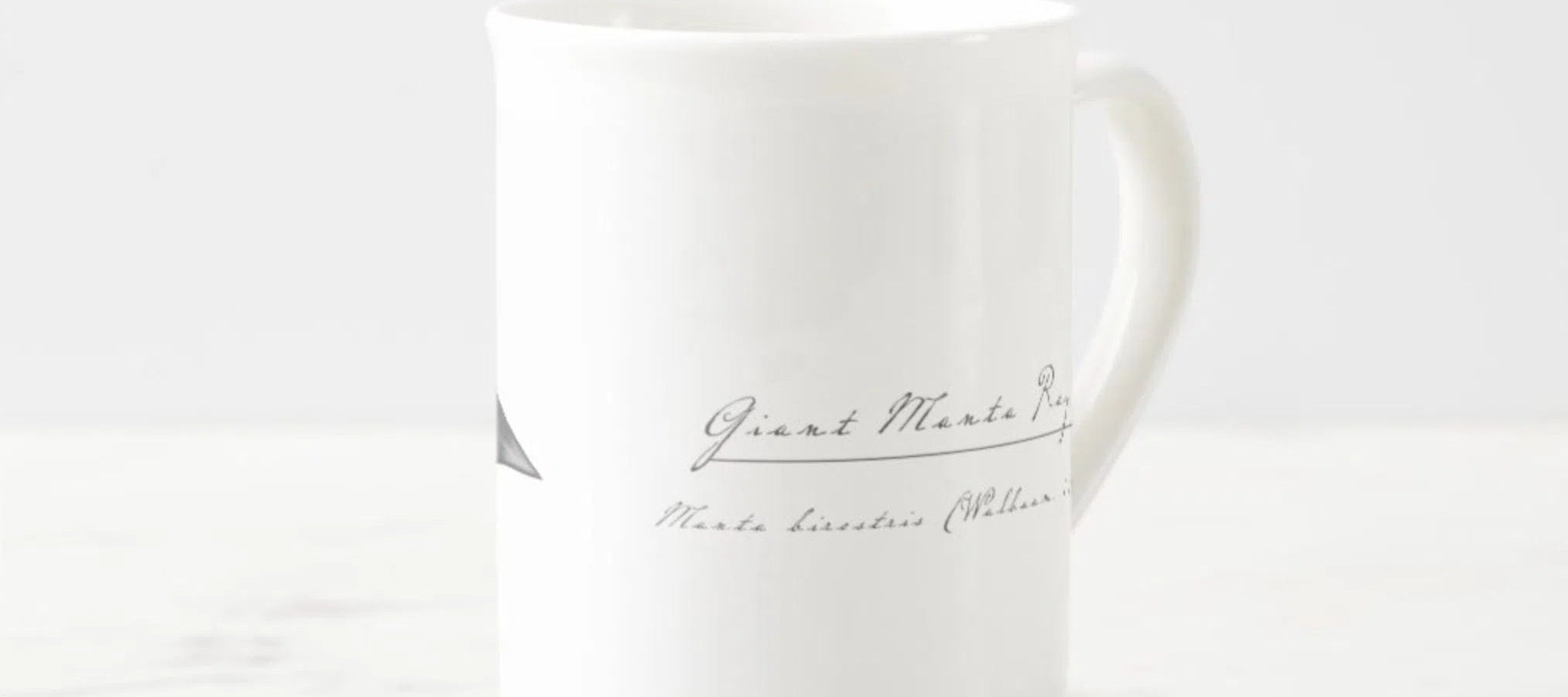 Choose Your Species - Shark or Ray - Fine Bone China Mug-Stick Figure Fish Illustration