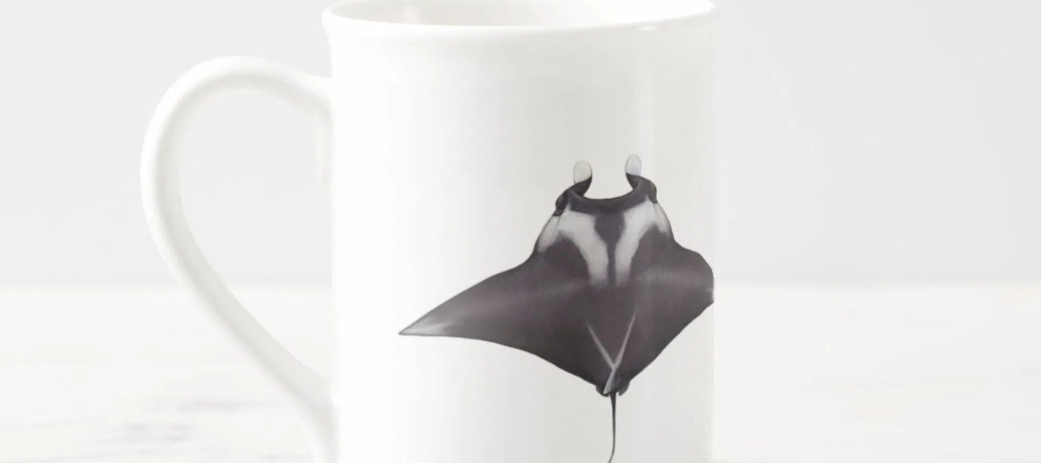 Choose Your Species - Shark or Ray - Fine Bone China Mug-Stick Figure Fish Illustration