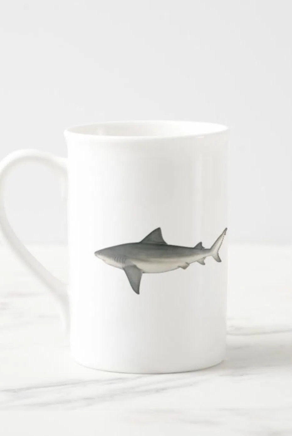 Choose Your Species - Shark or Ray - Fine Bone China Mug-Stick Figure Fish Illustration