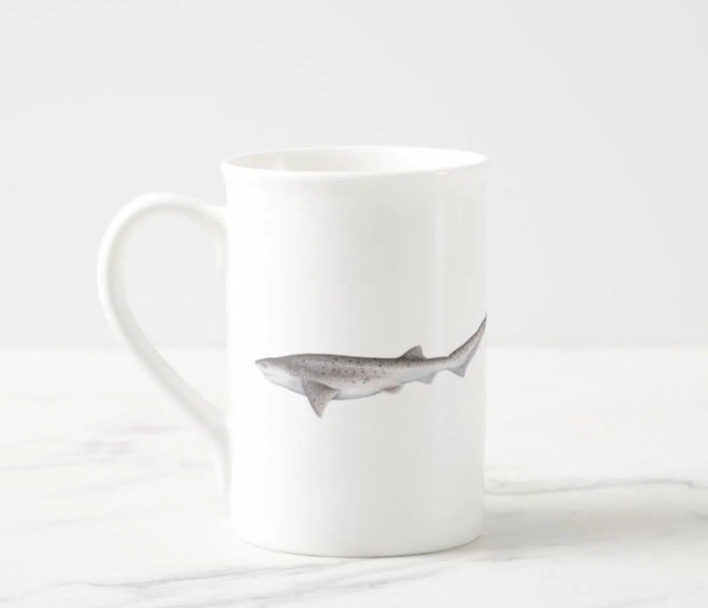 Choose Your Species - Shark or Ray - Fine Bone China Mug-Stick Figure Fish Illustration