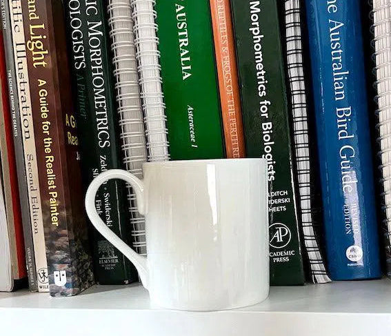 Choose Your Species - Shark or Ray - Fine Bone China Mug-Stick Figure Fish Illustration