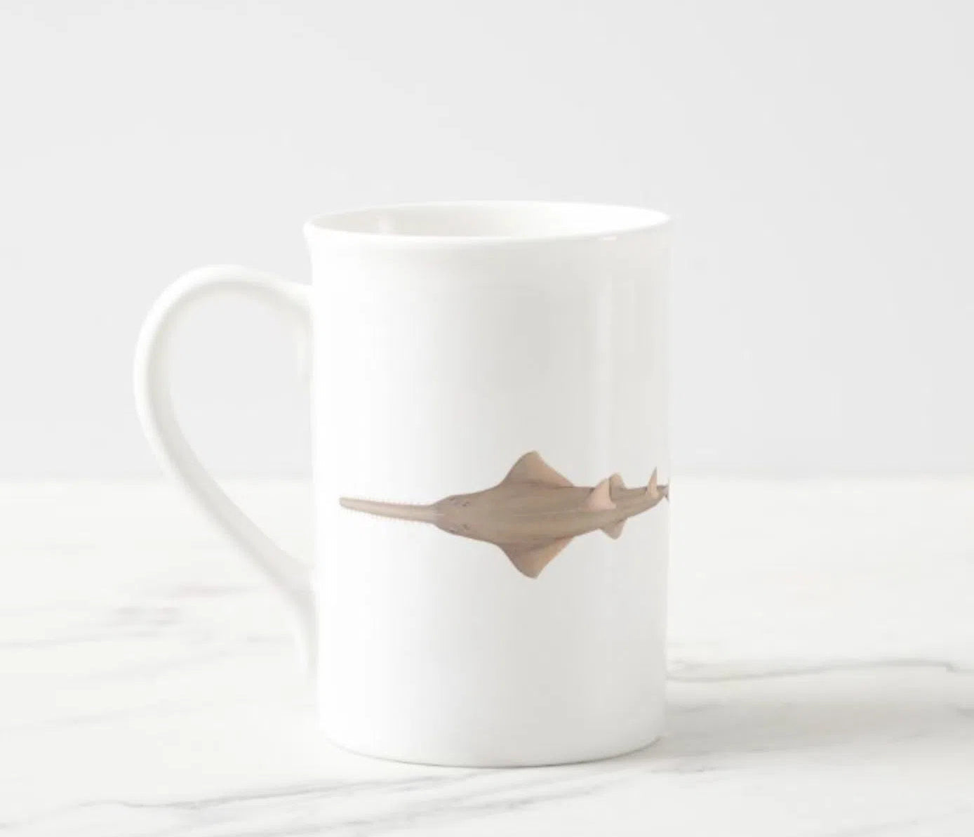 Choose Your Species - Shark or Ray - Fine Bone China Mug-Stick Figure Fish Illustration