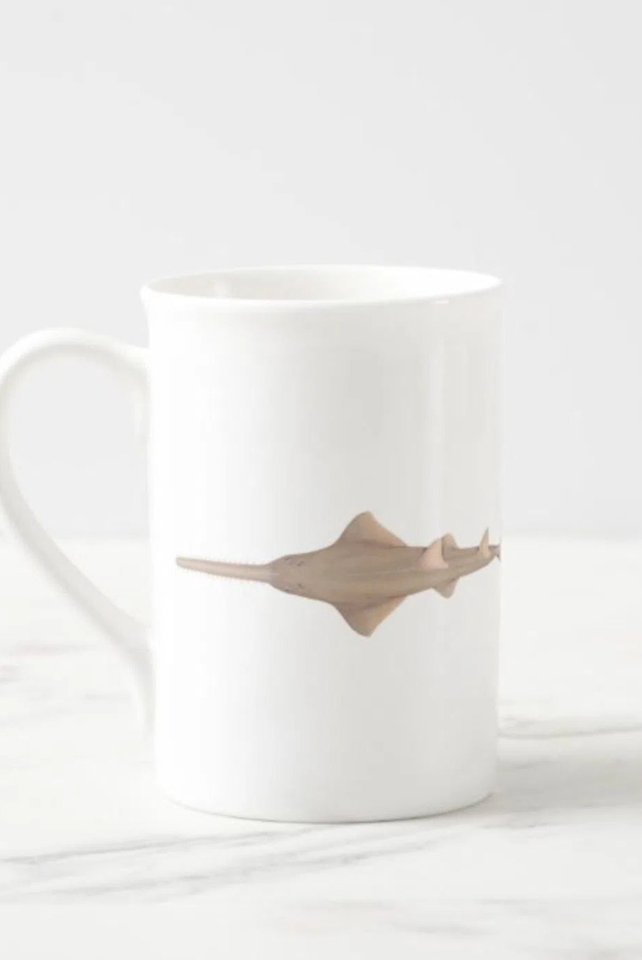 Choose Your Species - Shark or Ray - Fine Bone China Mug-Stick Figure Fish Illustration