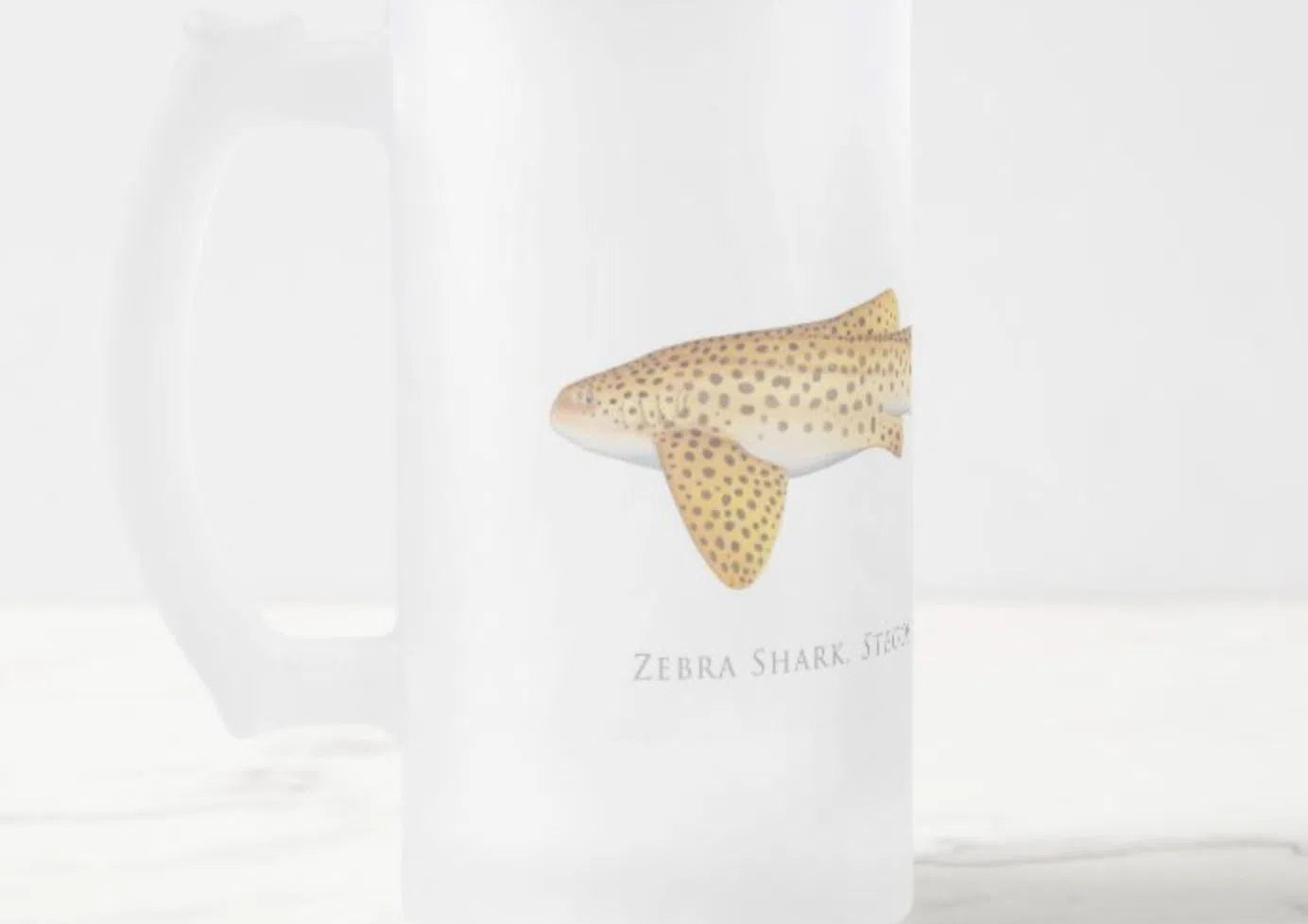 Choose Your Species - Shark or Ray - Frosted Glass Stein-Stick Figure Fish Illustration