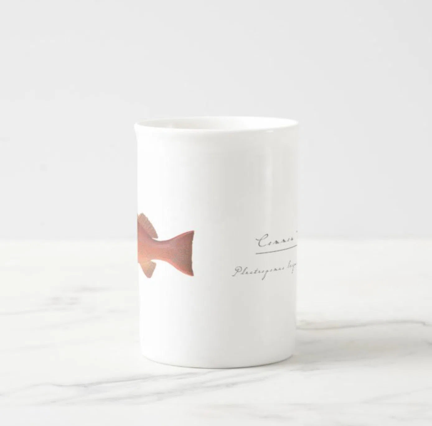 Common Coral Trout - Fine Bone China Mug-Stick Figure Fish Illustration