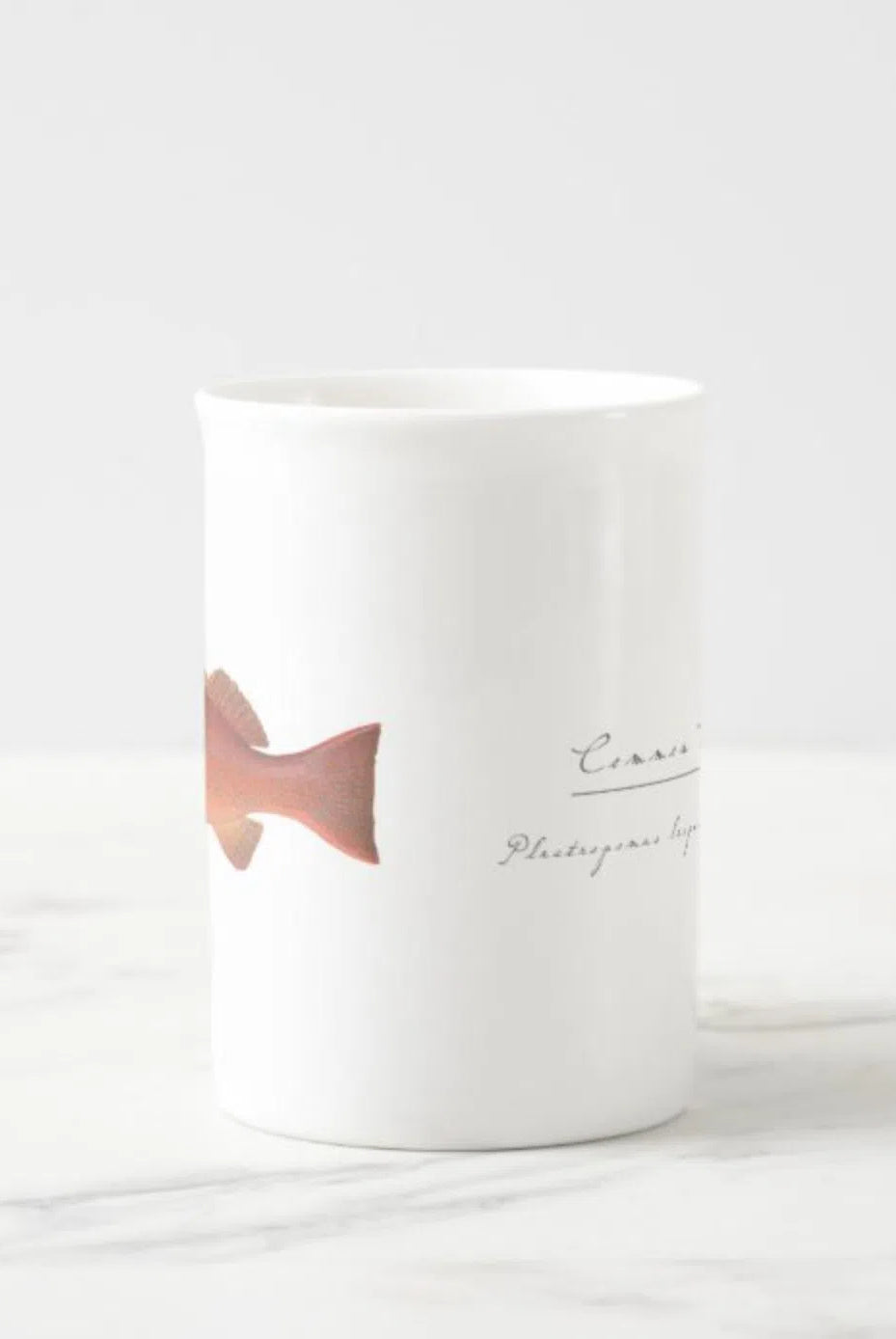 Common Coral Trout - Fine Bone China Mug-Stick Figure Fish Illustration