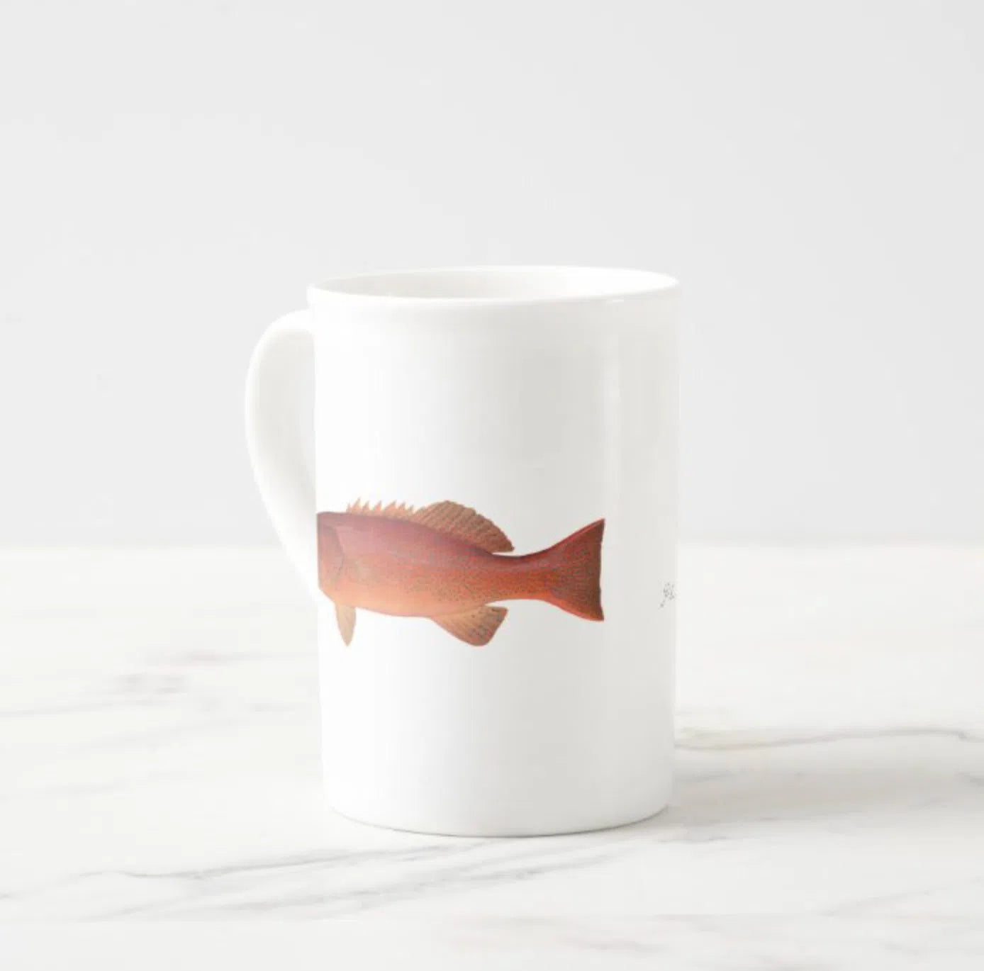 Common Coral Trout - Fine Bone China Mug-Stick Figure Fish Illustration
