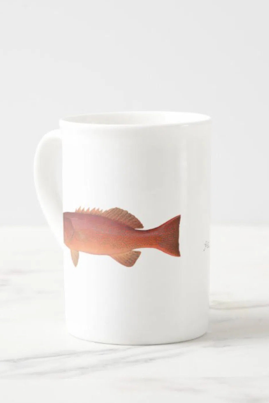 Common Coral Trout - Fine Bone China Mug-Stick Figure Fish Illustration
