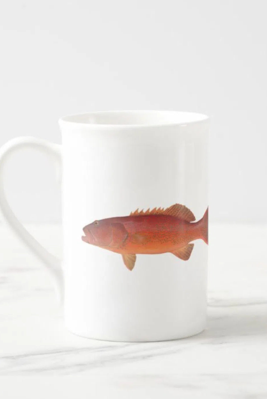 Common Coral Trout - Fine Bone China Mug-Stick Figure Fish Illustration