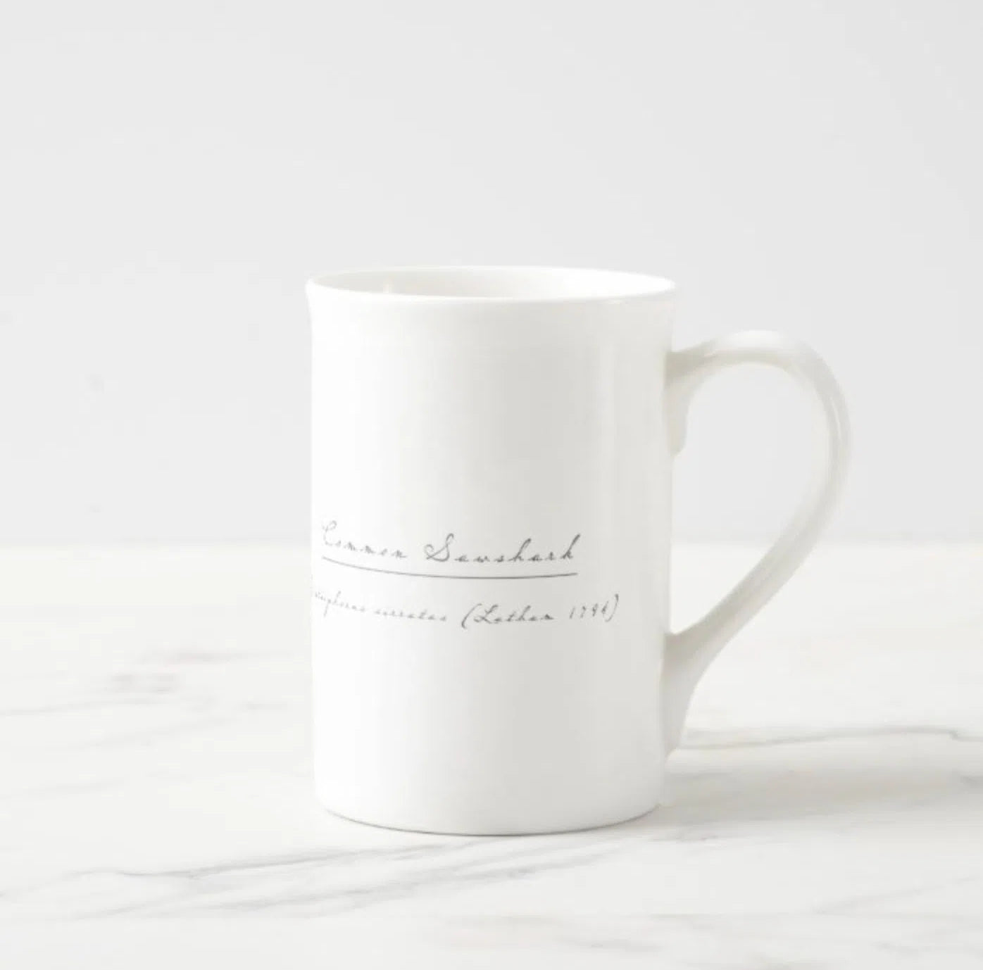 Common Sawshark - Fine Bone China Mug-Stick Figure Fish Illustration
