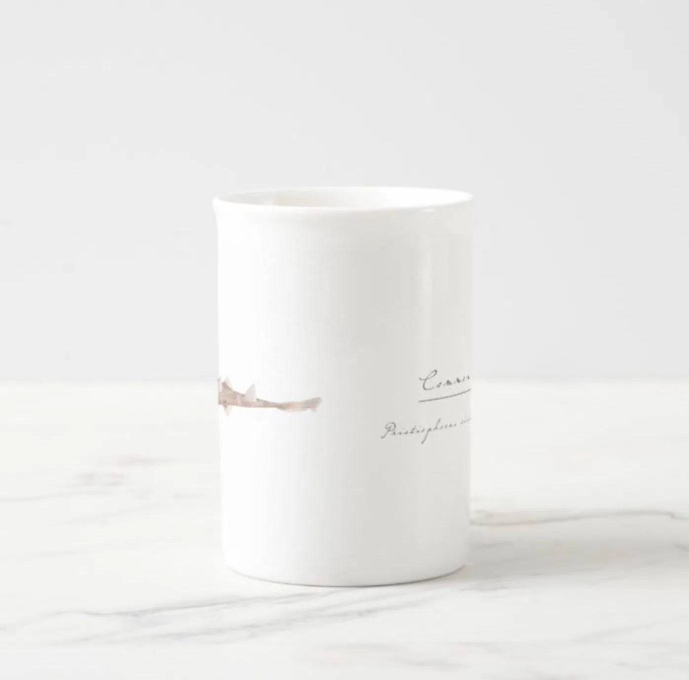 Common Sawshark - Fine Bone China Mug-Stick Figure Fish Illustration