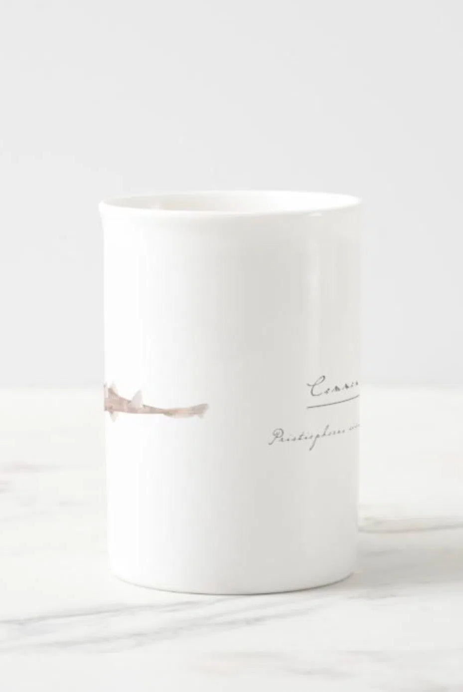 Common Sawshark - Fine Bone China Mug-Stick Figure Fish Illustration