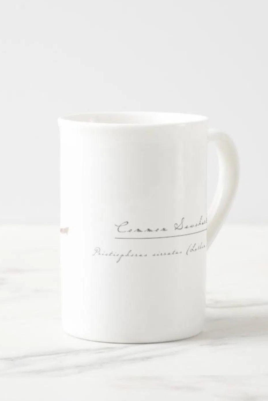 Common Sawshark - Fine Bone China Mug-Stick Figure Fish Illustration