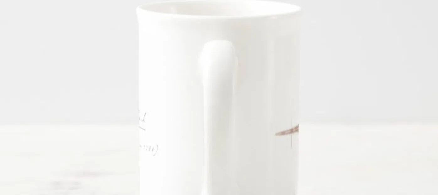 Common Sawshark - Fine Bone China Mug-Stick Figure Fish Illustration