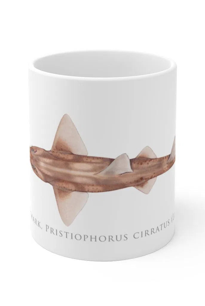 Common Sawshark mug-Stick Figure Fish Illustration