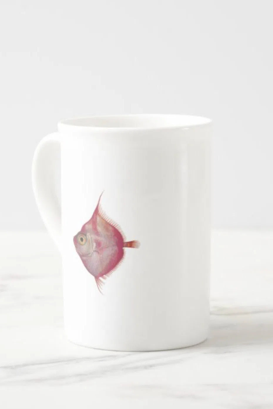 Deepbody Boarfish - Fine Bone China Mug-Stick Figure Fish Illustration
