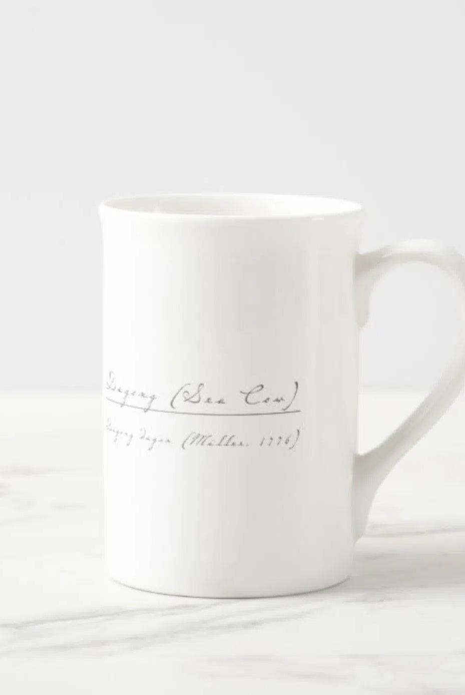 Dugong (Sea Cow) - Fine Bone China Mug-Stick Figure Fish Illustration