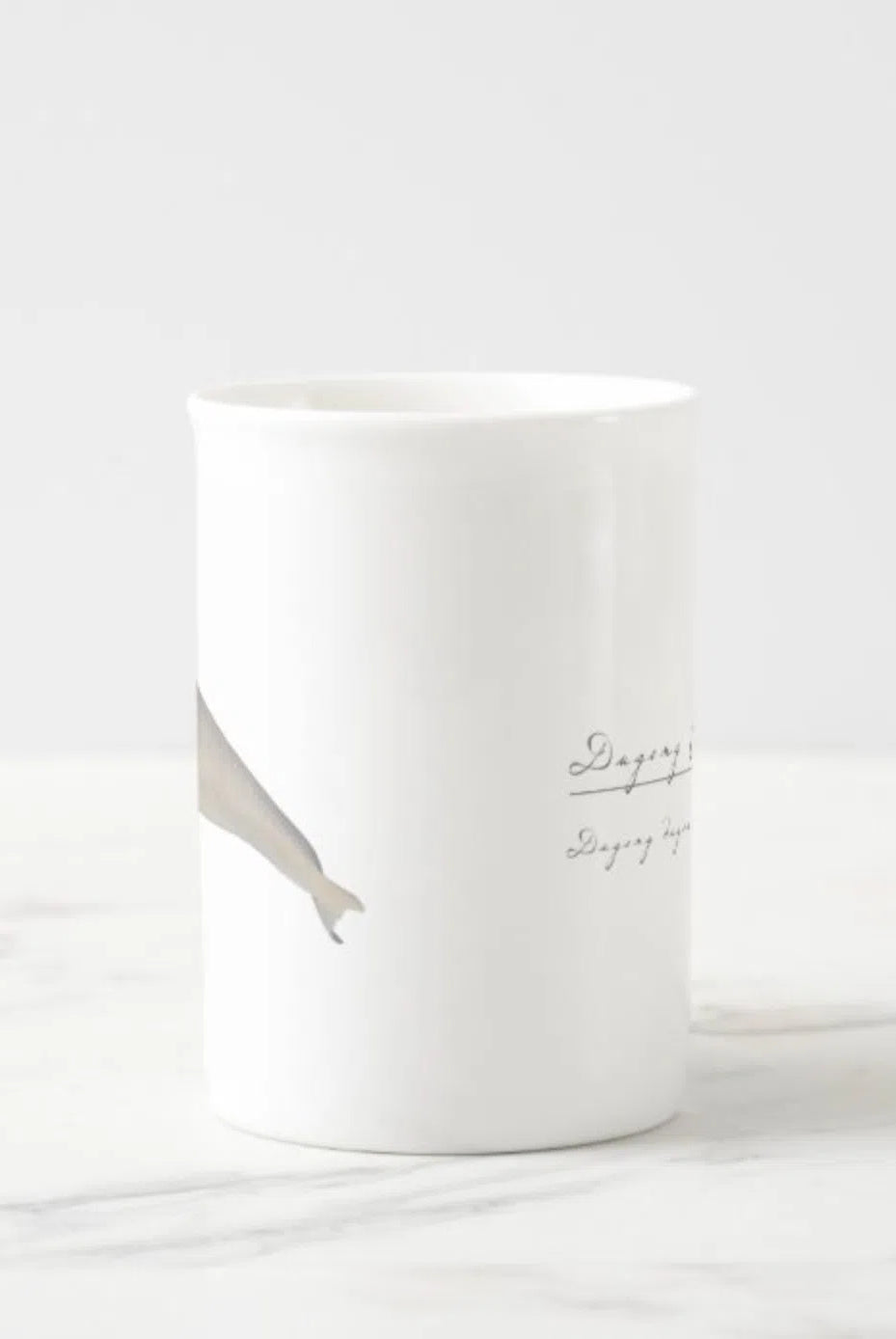 Dugong (Sea Cow) - Fine Bone China Mug-Stick Figure Fish Illustration