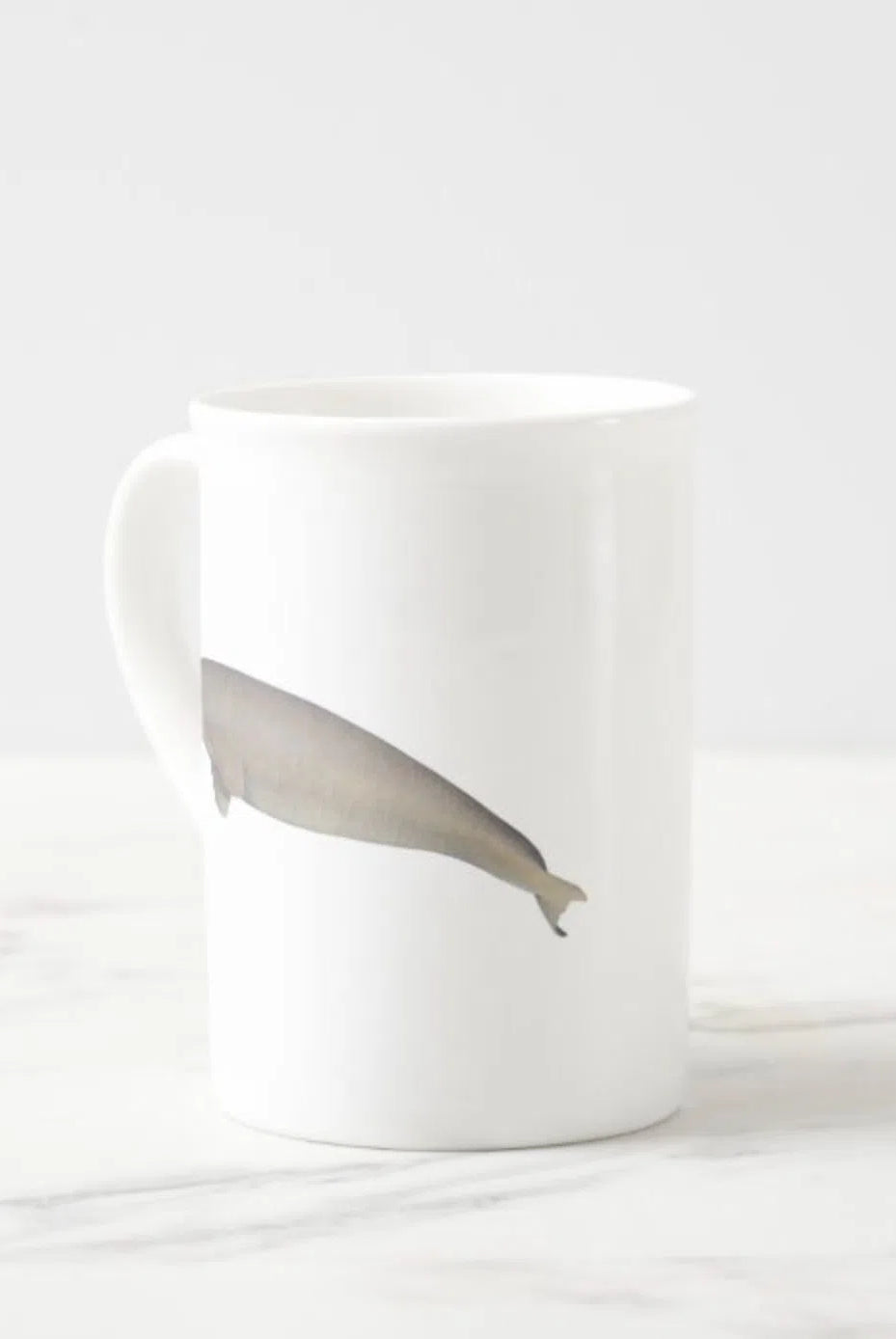 Dugong (Sea Cow) - Fine Bone China Mug-Stick Figure Fish Illustration