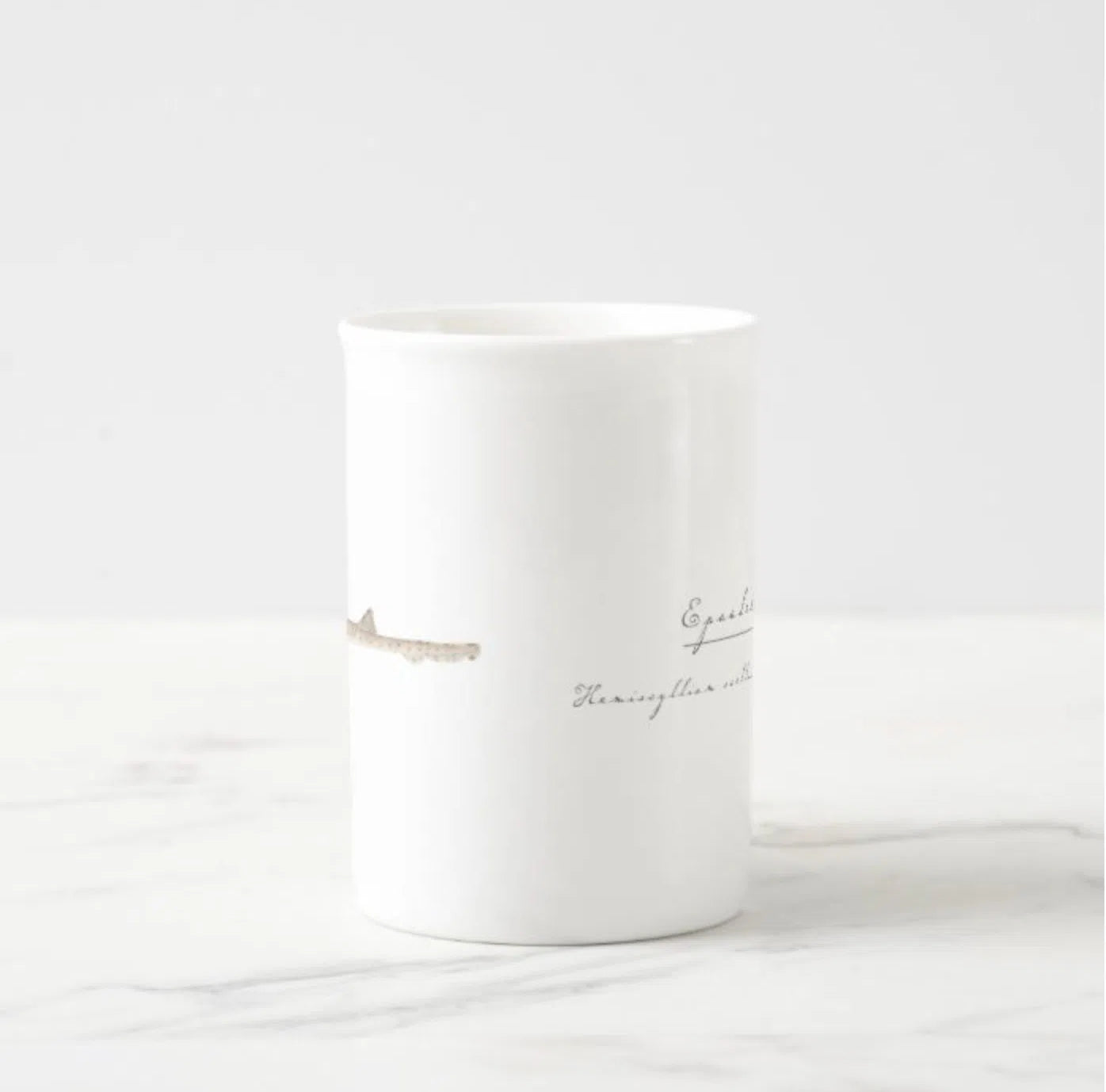Epaulette Shark - Fine Bone China Mug-Stick Figure Fish Illustration