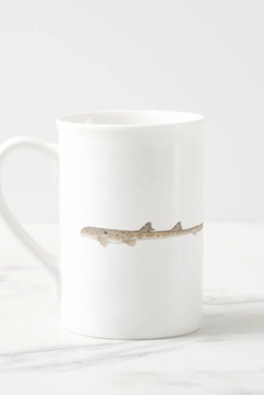 Epaulette Shark - Fine Bone China Mug-Stick Figure Fish Illustration