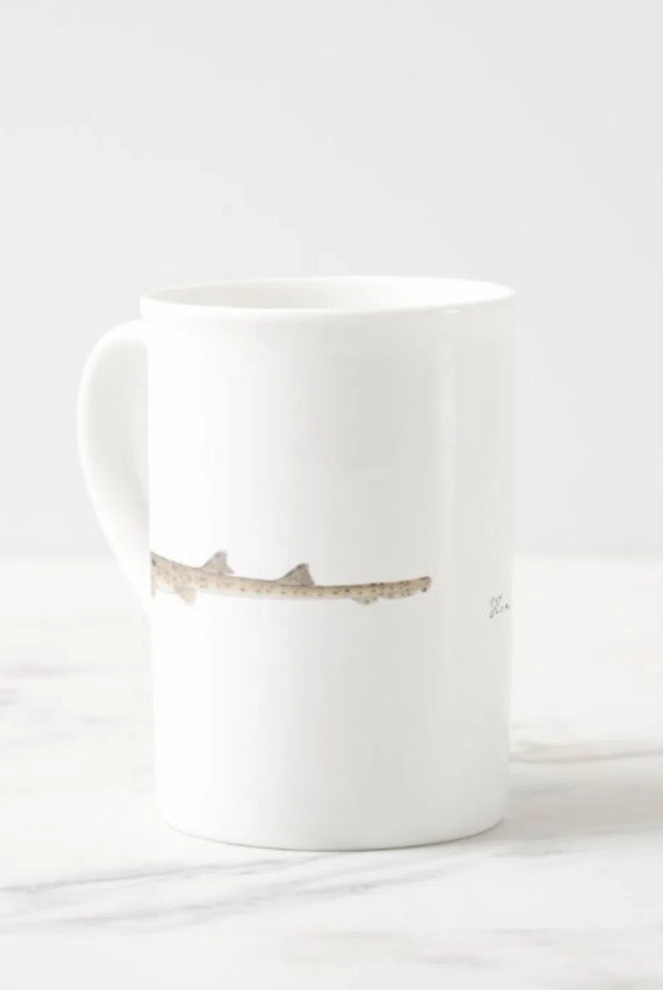 Epaulette Shark - Fine Bone China Mug-Stick Figure Fish Illustration