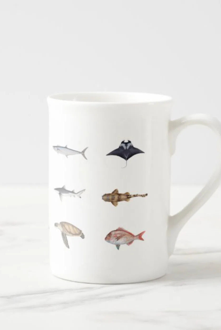 Everything - Fine Bone China Mug-Stick Figure Fish Illustration