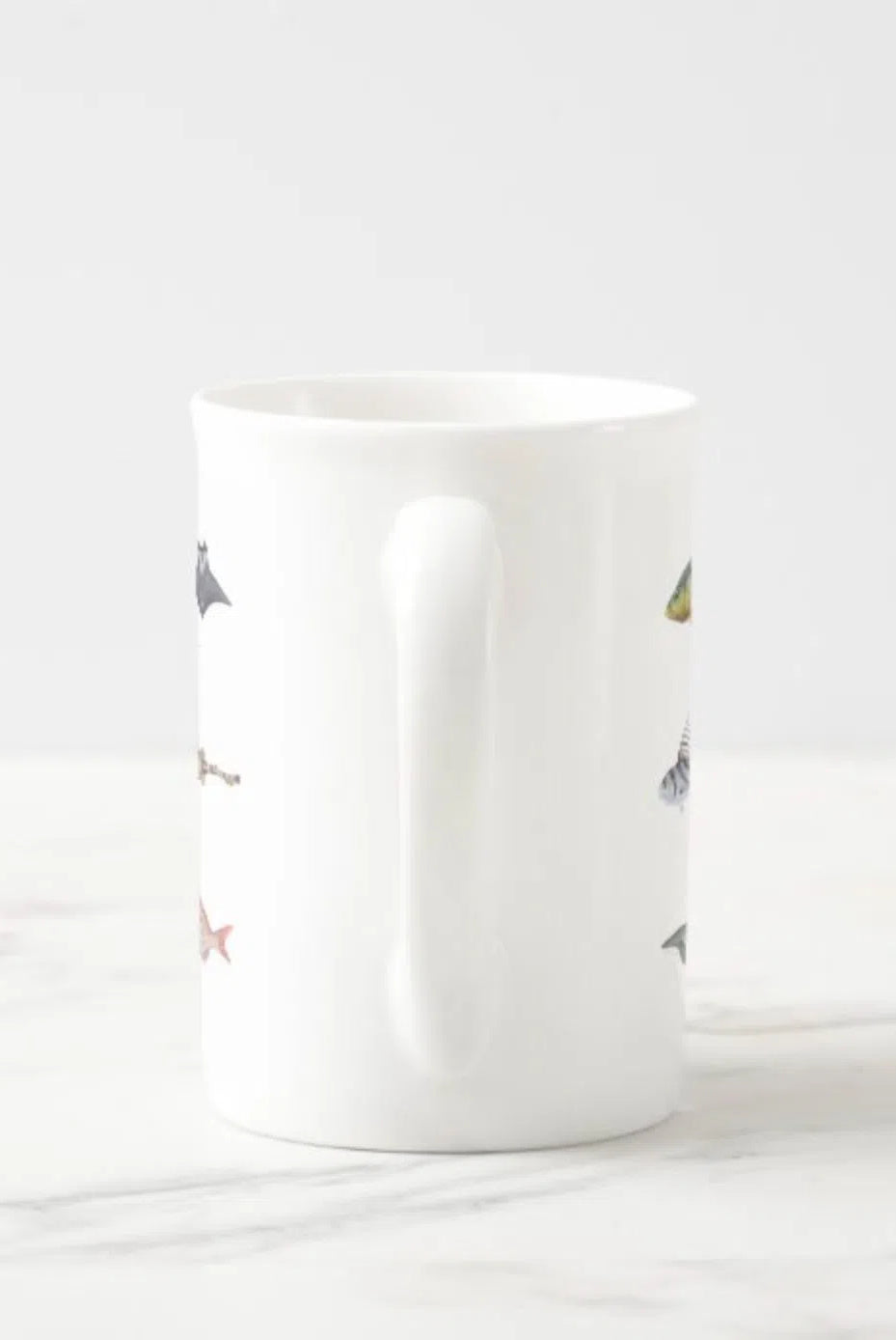 Everything - Fine Bone China Mug-Stick Figure Fish Illustration