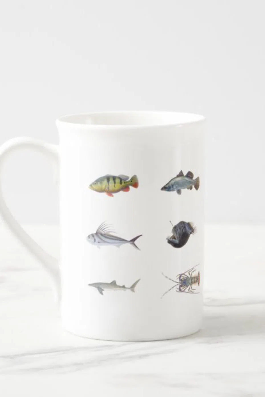Everything - Fine Bone China Mug-Stick Figure Fish Illustration