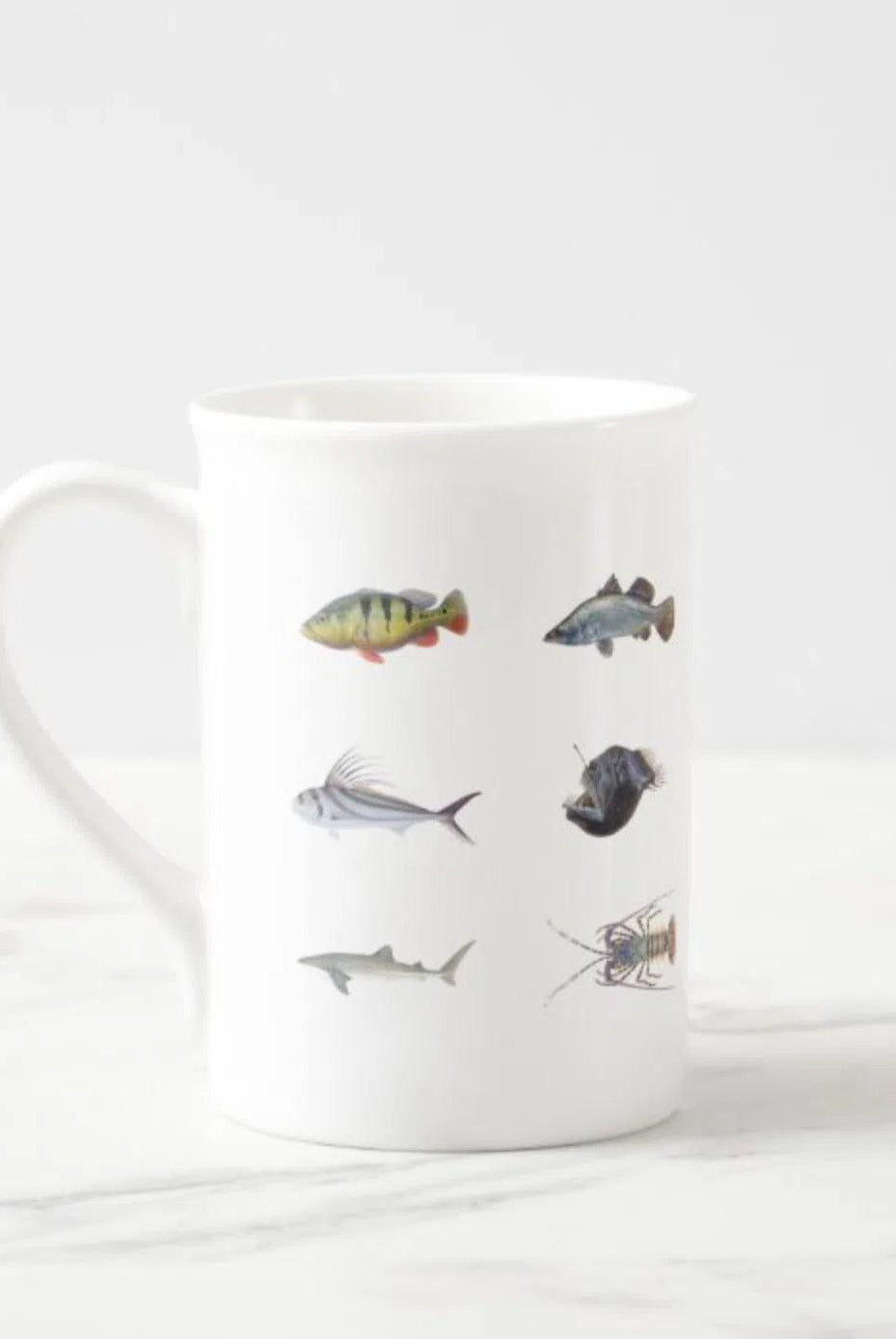Everything - Fine Bone China Mug-Stick Figure Fish Illustration
