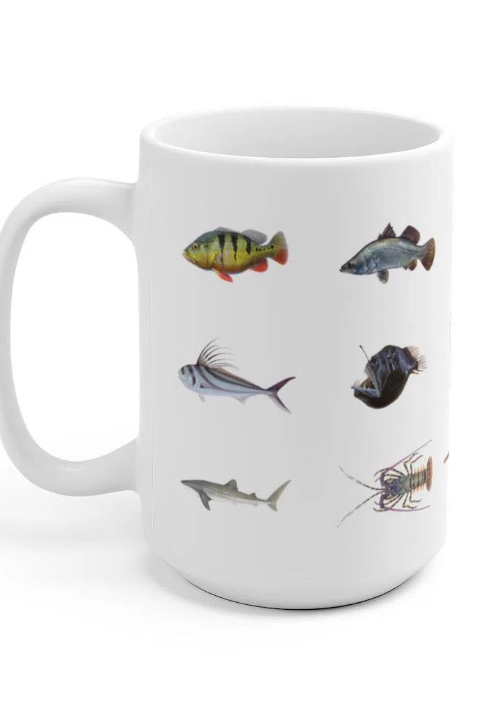 Everything Mug-Stick Figure Fish Illustration