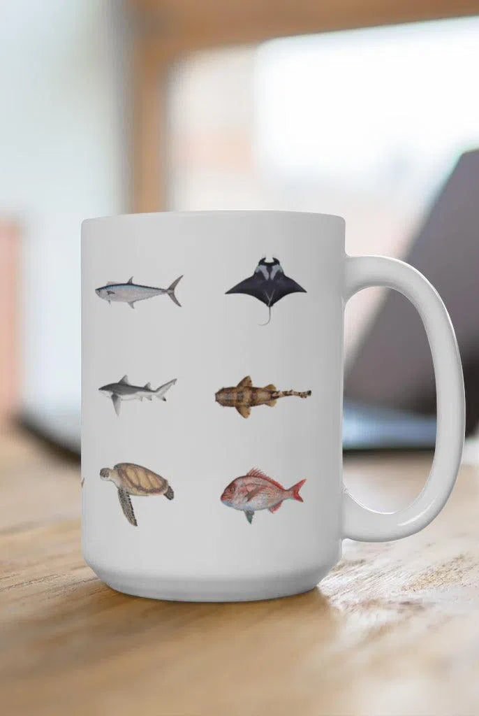 Everything Mug-Stick Figure Fish Illustration