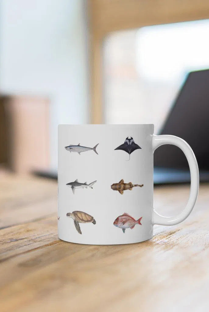 Everything Mug-Stick Figure Fish Illustration