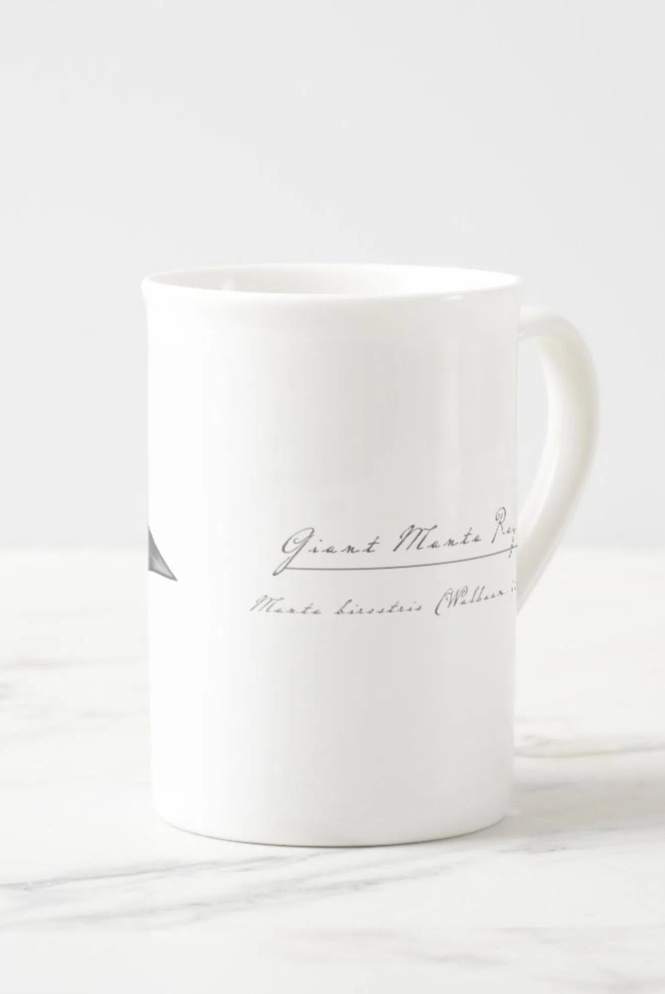 Giant Manta Ray - Fine Bone China Mug-Stick Figure Fish Illustration