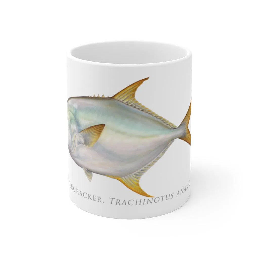 Giant Oystercracker (Permit) Mug-Stick Figure Fish Illustration