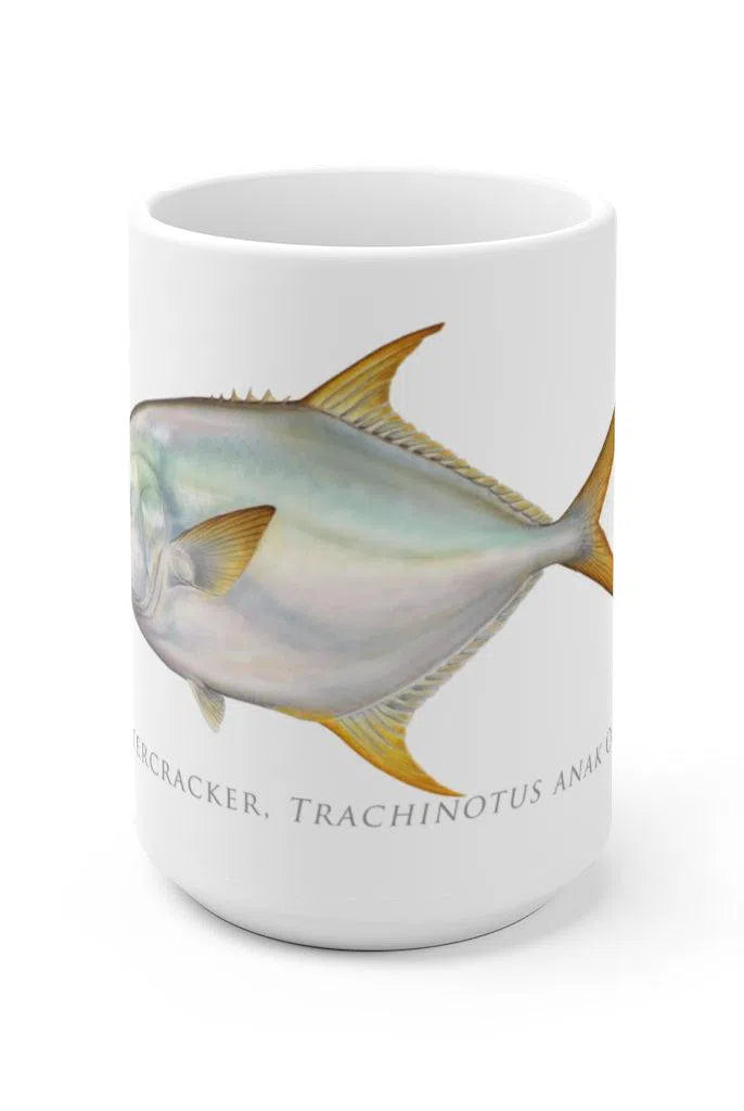 Giant Oystercracker (Permit) Mug-Stick Figure Fish Illustration