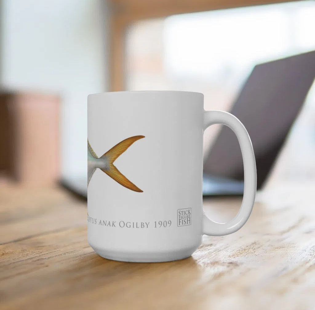Giant Oystercracker (Permit) Mug-Stick Figure Fish Illustration