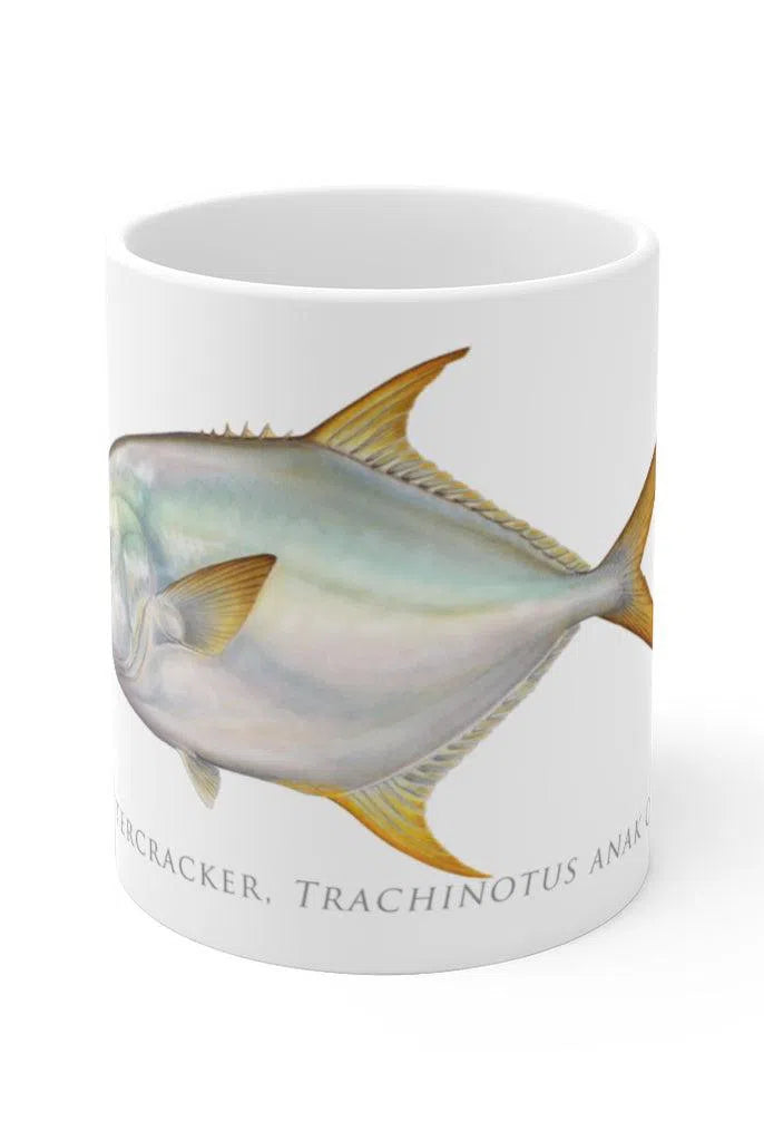 Giant Oystercracker (Permit) Mug-Stick Figure Fish Illustration