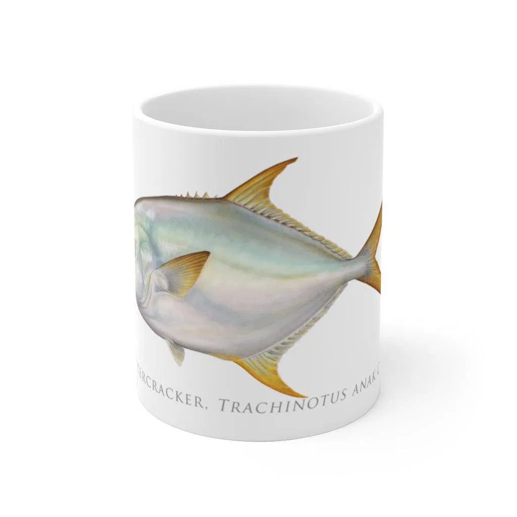 Giant Oystercracker (Permit) Mug-Stick Figure Fish Illustration