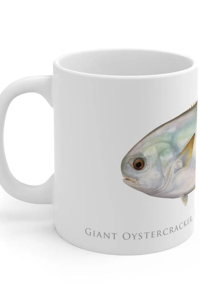 Giant Oystercracker (Permit) Mug-Stick Figure Fish Illustration