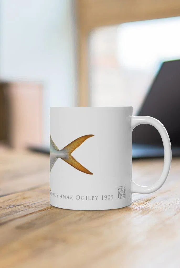 Giant Oystercracker (Permit) Mug-Stick Figure Fish Illustration
