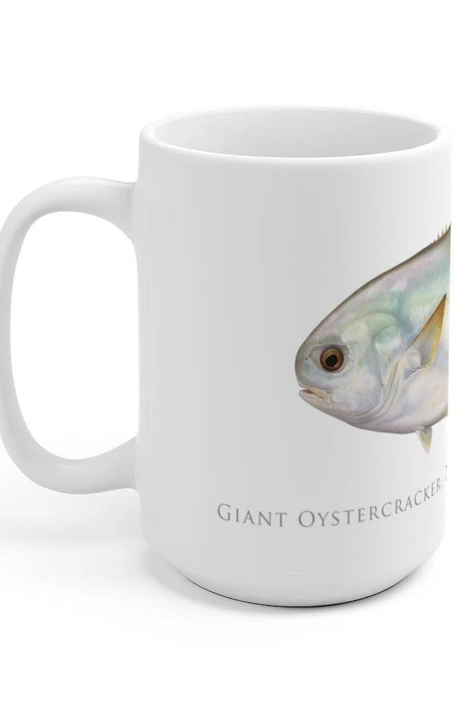 Giant Oystercracker (Permit) Mug-Stick Figure Fish Illustration