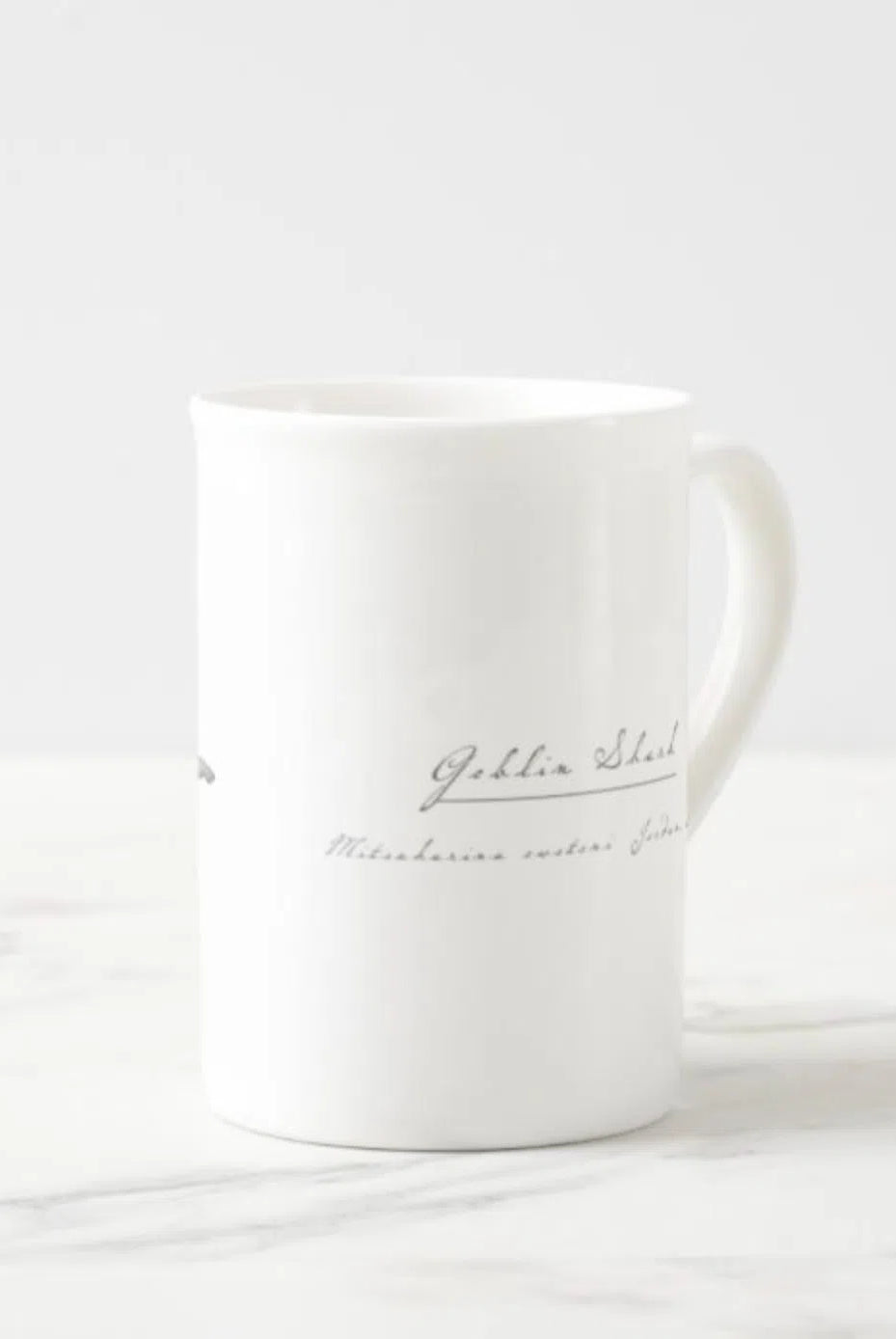 Goblin Shark - Fine Bone China Mug-Stick Figure Fish Illustration