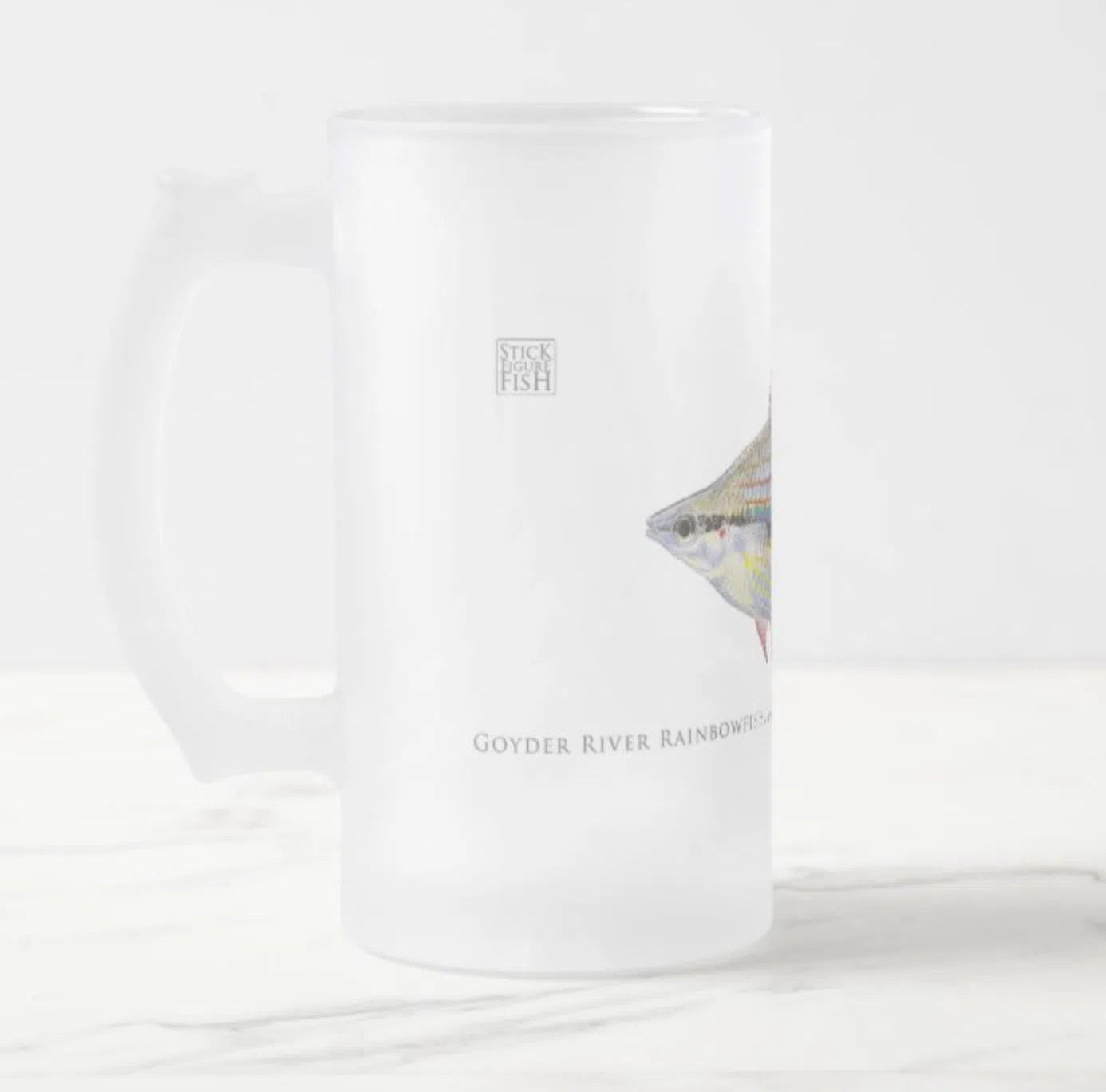 Goyder River Rainbowfish - Glass Stein-Stick Figure Fish Illustration