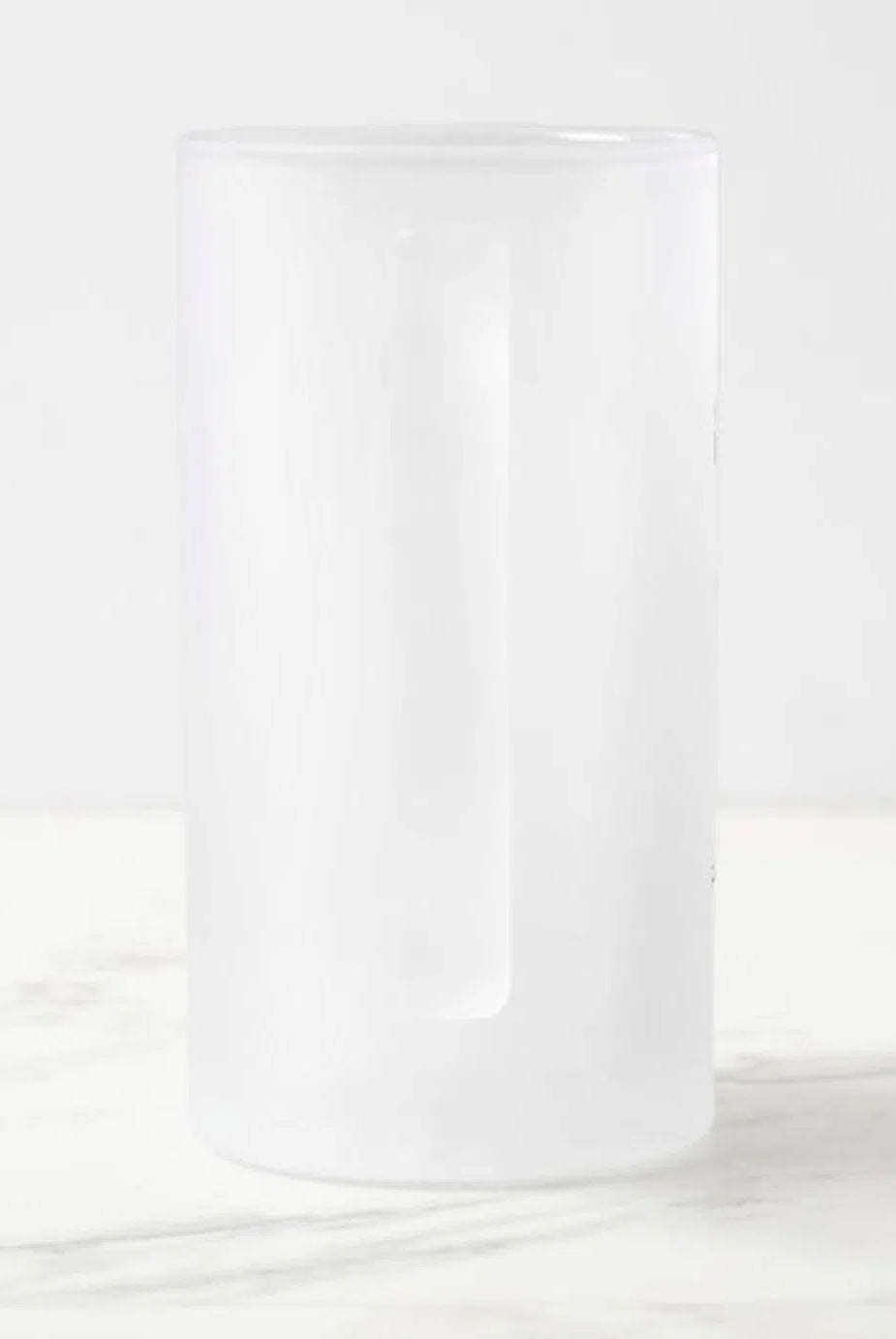 Great White Shark - Frosted Glass Stein-Stick Figure Fish Illustration